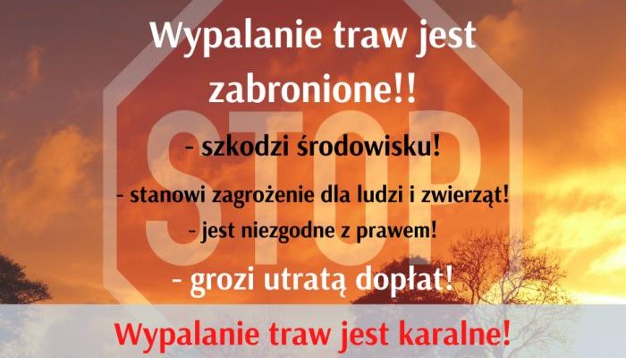 ARiMR przypomina: wypalanie traw jest karalne